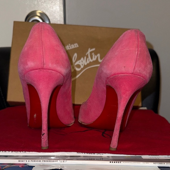 Christian Louboutin Pink Heels with Iconic Red Soles - Picture 13 of 16